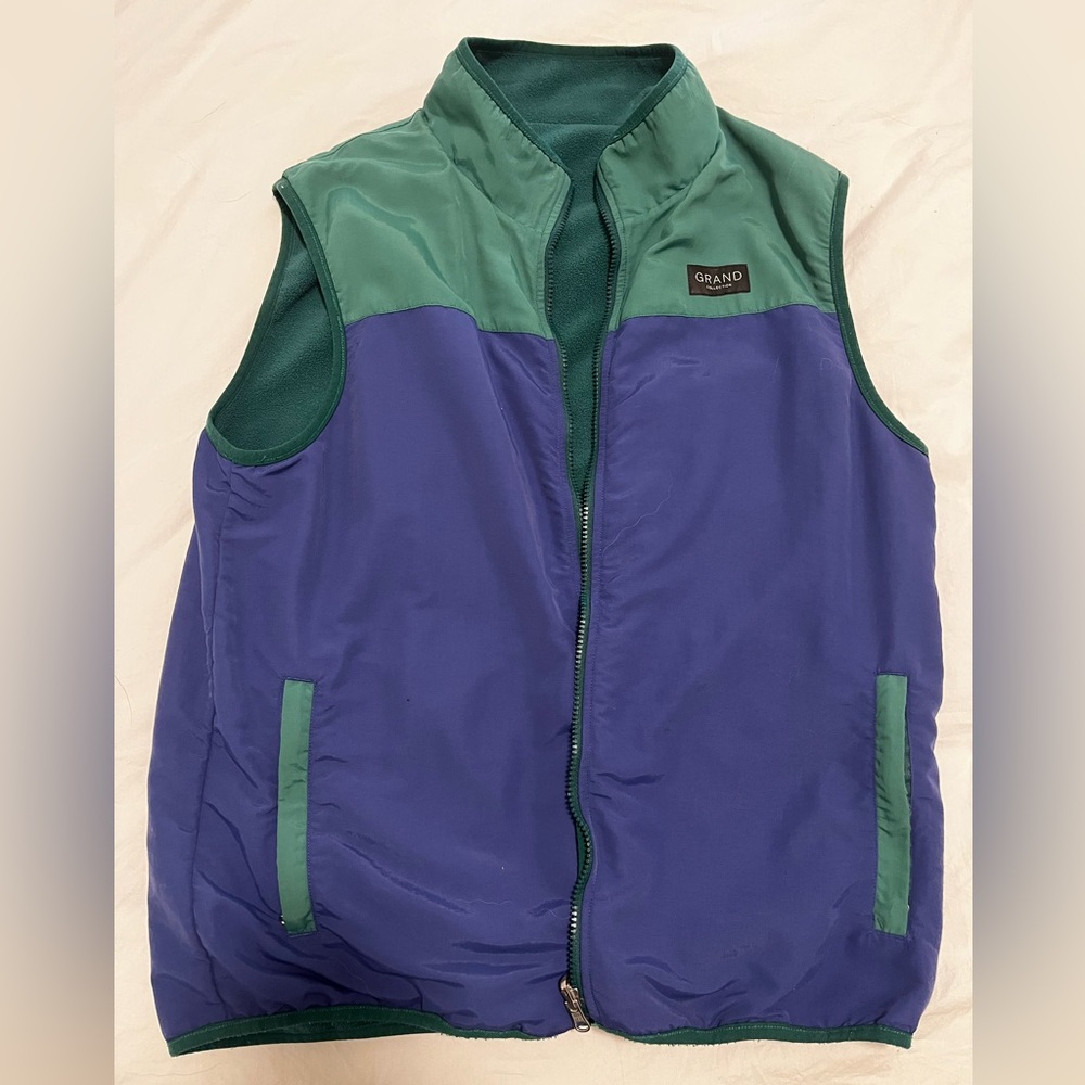 Green and Purple Fleece Vest
Reversible